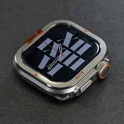 Luxury Metal Protective Cover for Smartwatch - Premium Aluminum Alloy Bumper Frame (Titanium color)