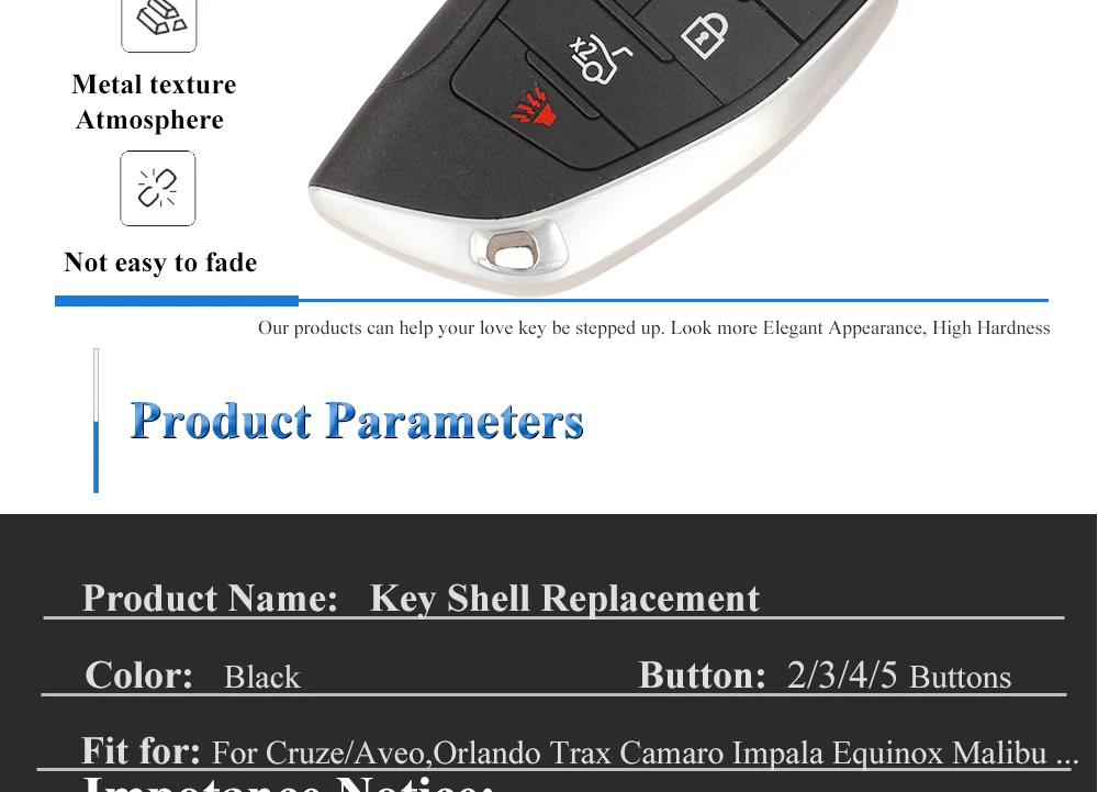 Jingyuqin Modifiziertes Flip-Fernbedienungs-Autoschlüsselgehäuse für Vauxhall Opel Astra J Zafira B Insignia Chevrolet Lova Aveo Cruze Buick – Detail 4
