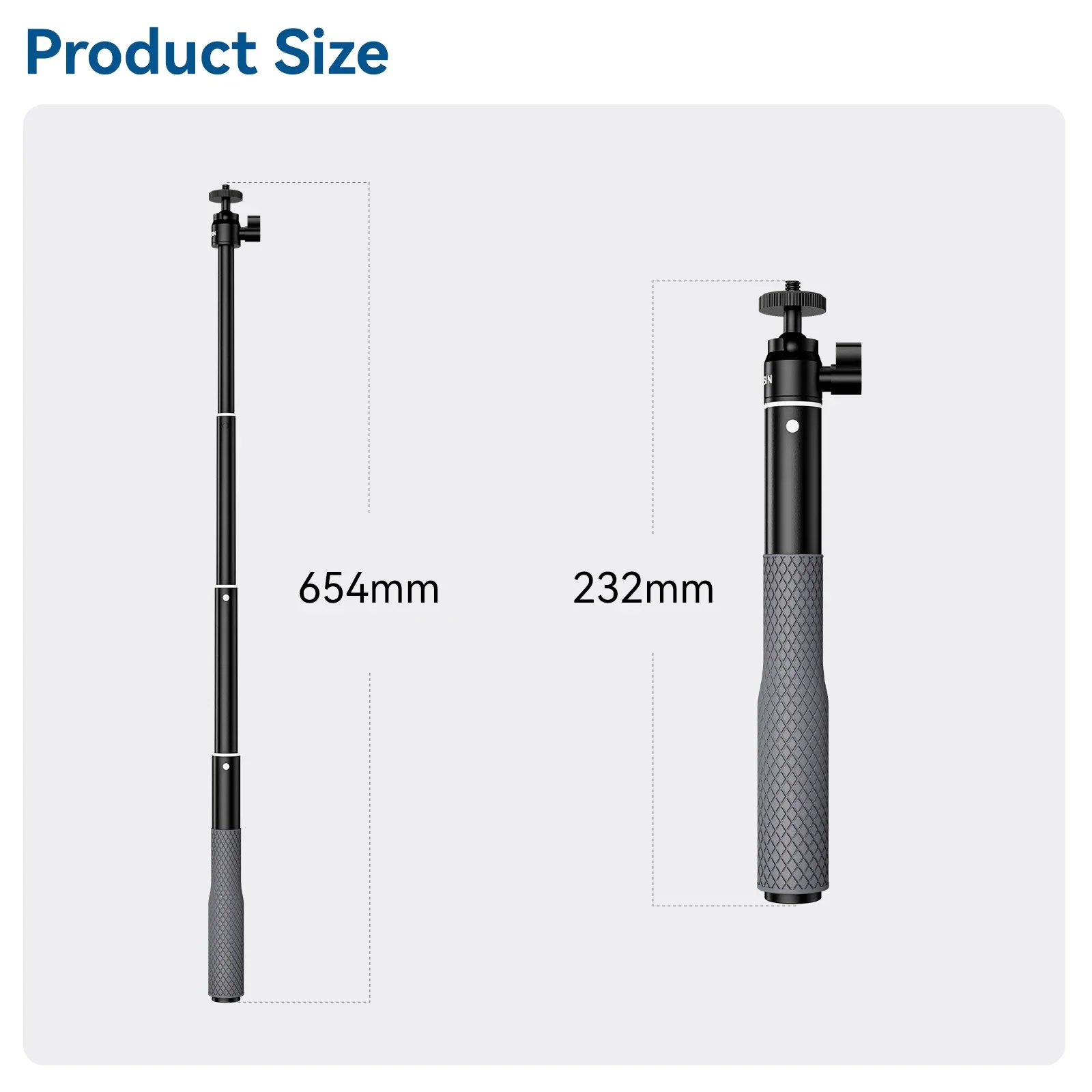 Perche Selfie Extensible 654mm pour GoPro Action Cam