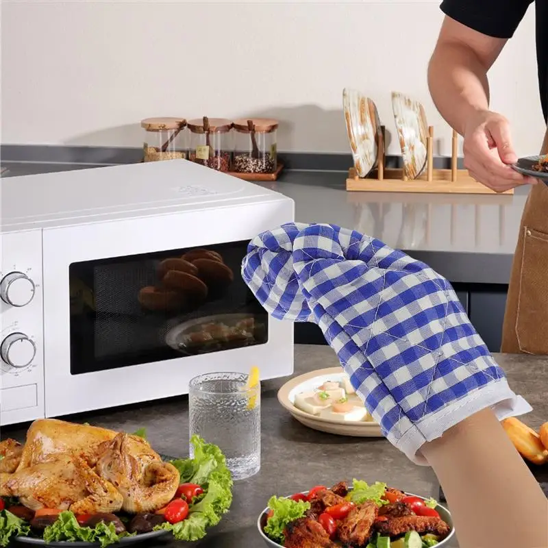2Pcs Children's Oven Gloves Heat Resistant Mitts Anti Scald Kitchen Microwave Mittens Cooking