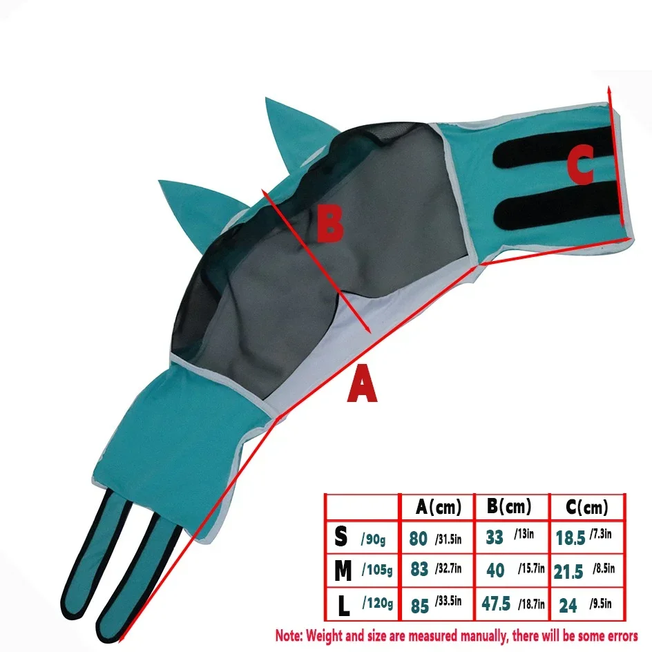 Horse Mask Multi-size Breathable Horse Mask Anti-mosquito Horse Hood Suitable for Small, Medium and Large Horses Pasted to Prevent Mosqu