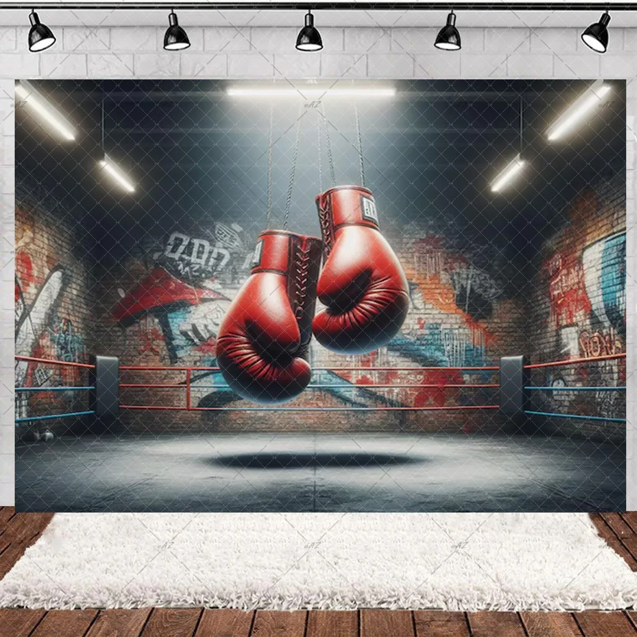 Boxthema Geburtstagsparty Dekoration Kampfsport Hintergrund Boxhandschuhe Boxer Challenge Spiel Banner Poster Fotostudio Requisiten – Detail 10