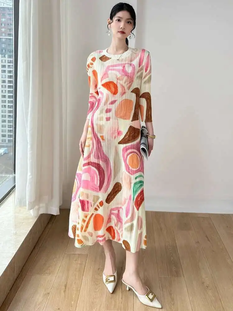 Moda Aliexpress Vestidos Verano 2021 LANMREM Plisado Elegante