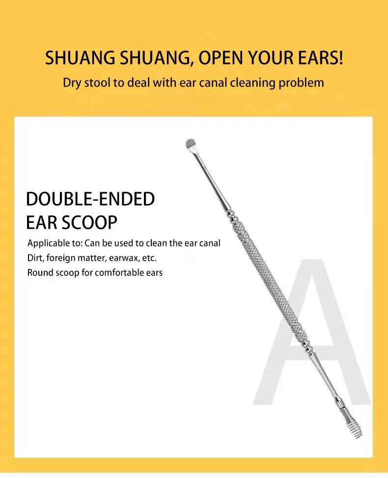 Rose Gold Edelstahl Spirale Earpick Ohr Scoop Ohrenschmalz Graben Werkzeuge Ohrenschmalz Kürette Löffel Pflege Ohr Sauber Toolear Reiniger – Detail 3