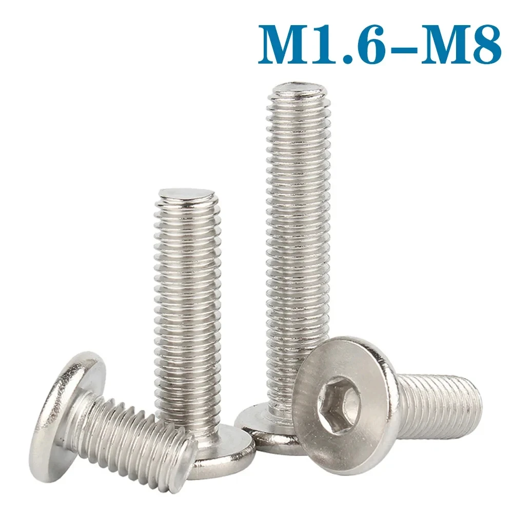 Hex Socket Cap Head Screw Flat Head Screw Stainless Steel Screw Hex Socket Set Screw 10pcs M1.6 M2 M2.5 M3 M4 M5 M6 M8 304 Stainless Steel