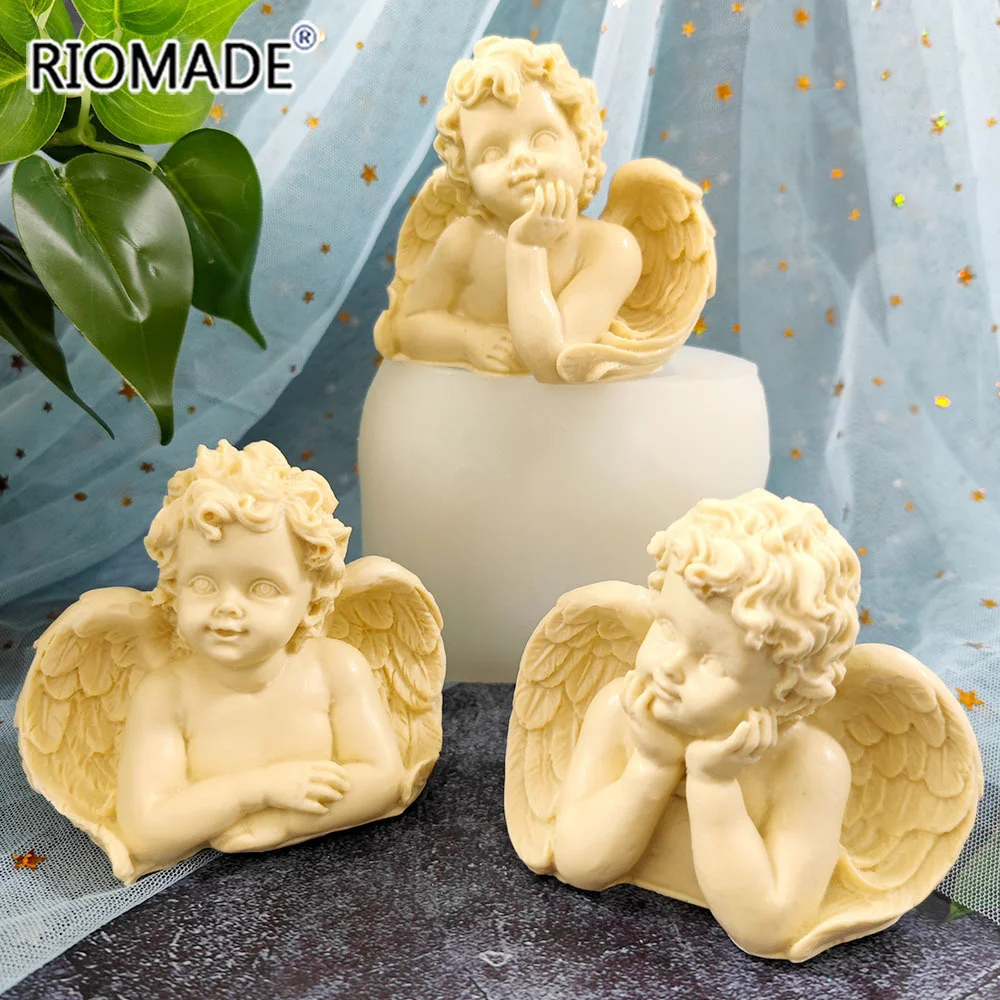 3D Engel Silikon Formen Schokolade Dessert Mousse Kuchen Backen Werkzeuge DIY Handwerk Kerze Aromatherapie Gips Epoxidharz Form – Detail 1