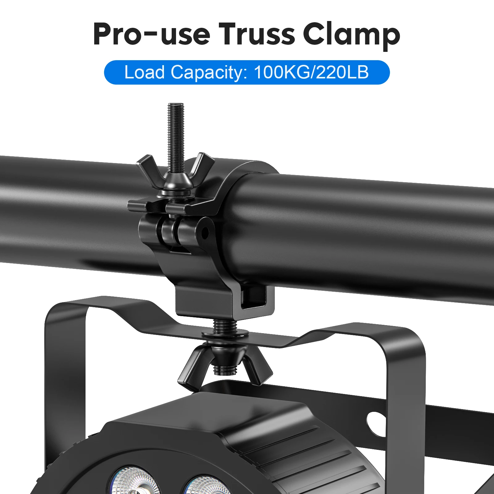 Truss Clamps 8Pcs Black Heavy Duty Stage Lighting Hooks for Hanging DJ Lighting Par Lights Spot Lights