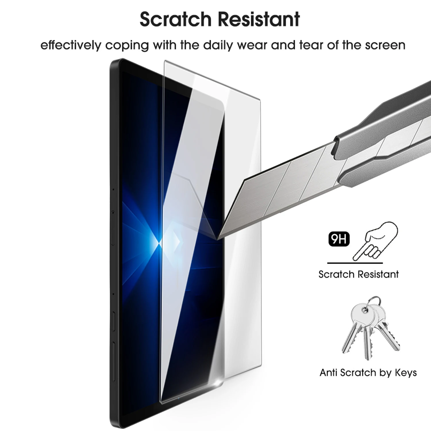 Premium Tempered Glass Screen Protector for 8.8 Inch Tablets - Anti-Scratch Cover Film