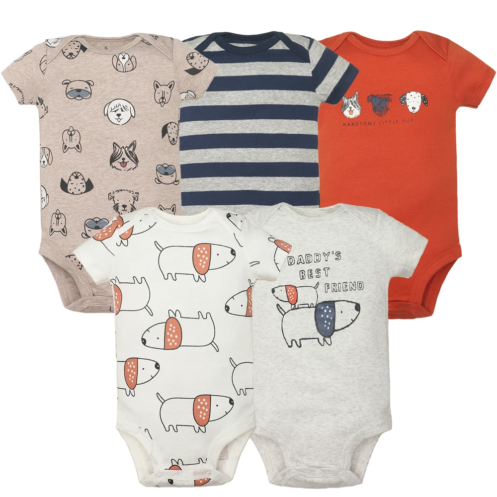 Baby Girl Jumpsuit 5-pack Baby Rompers 2022 Summer Toddler Boys Clothes Cotton Cartoon Newborn ropa bebe Clothing Costume