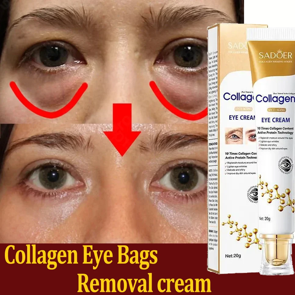 

Collagen Anti-Wrinkle Eye Cream Remove Eye Bags Anti Dark Circles Fade Fine Lines Instant Lifting Firming Brighten Skin Care 20g