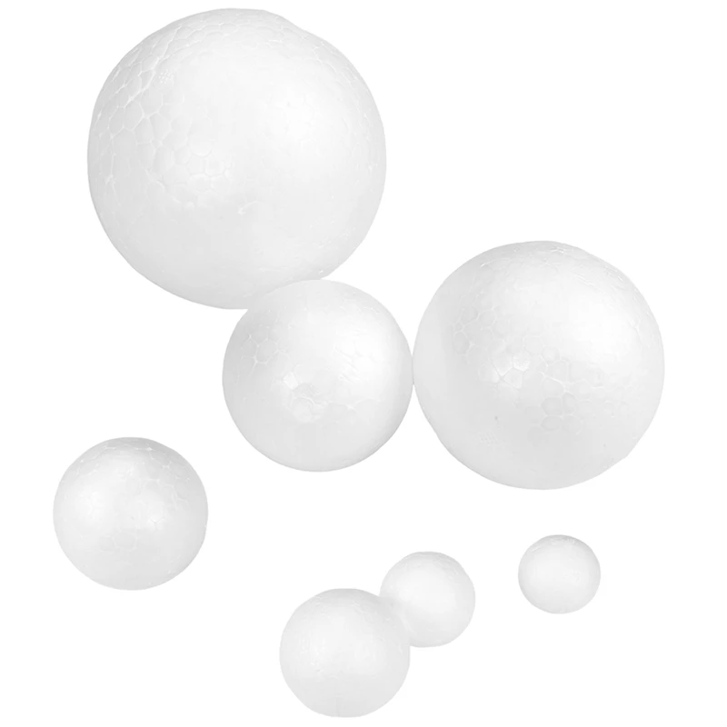 

130 Pack Craft Foam Balls, 7 Sizes Including 1-4 Inch, Polystyrene Smooth Round Balls, Foam Balls For Arts And Crafts