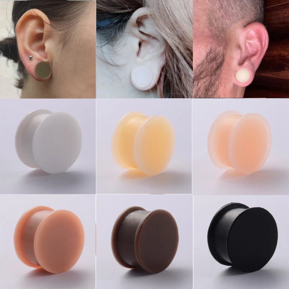 1 Pair White Acrylic Ear Tunnels/Plugs - Screw-On Closure, Various Sizes (2mm-24mm)