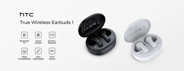 HTC-auriculares inalámbricos TWS9, cascos con Bluetooth 5,3, Control táctil  inteligente, Supergraves, carga inalámbrica, baja