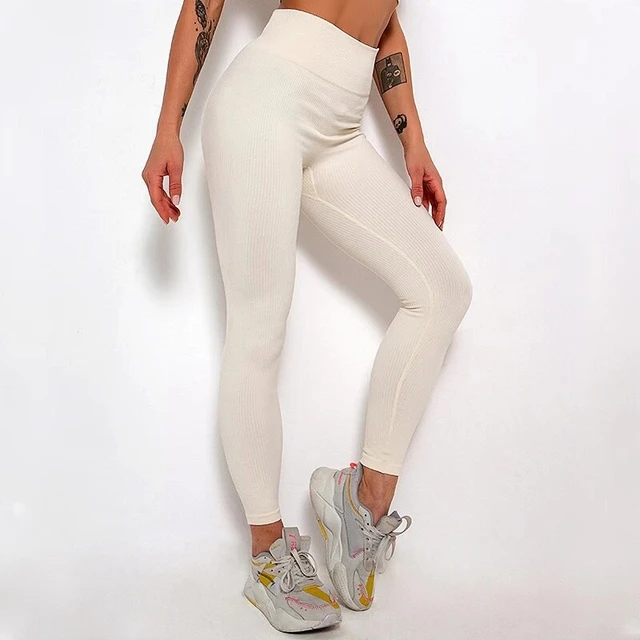 Womens Ribbed Casual Leggings  Prążkowane Damskie Leginsy