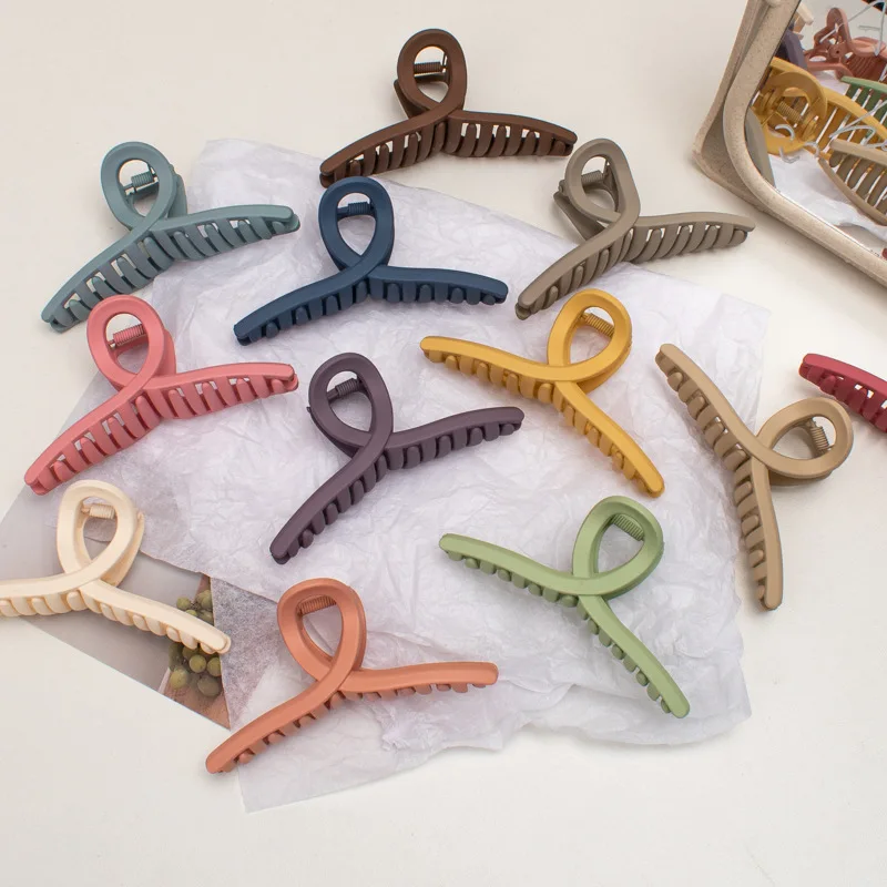 

Заколка для волос женская однотонная, модный зажим для волос в Корейском стиле, аксессуары для волос, большой размер