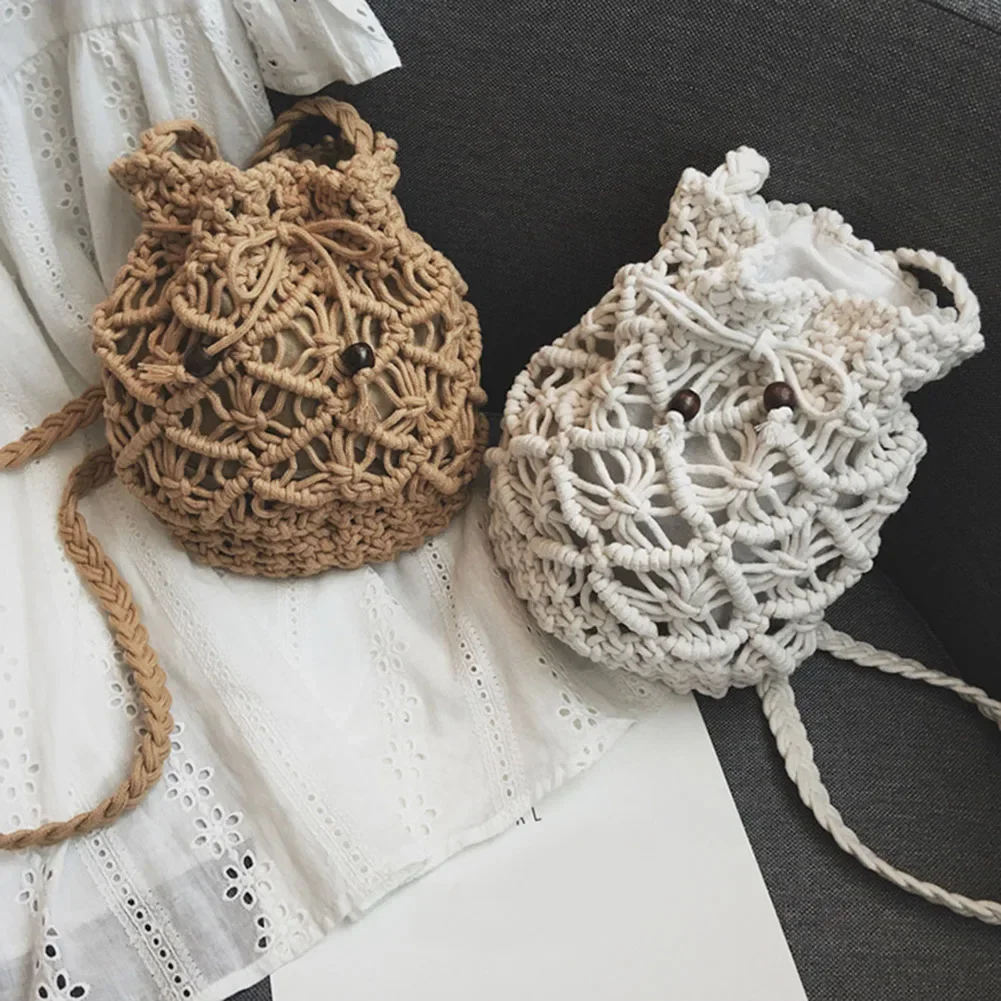 2024 New Summer Fashion Handmade Bucket Bags for Women Shoulder Crossbody Bag Female Handbag 3