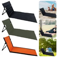 Outdoor Beach Chair Portable Folding Floor Seat with Backrest Lightweight Camping Chair Lazy Lounger For Garden Park Lawn Picnic 1