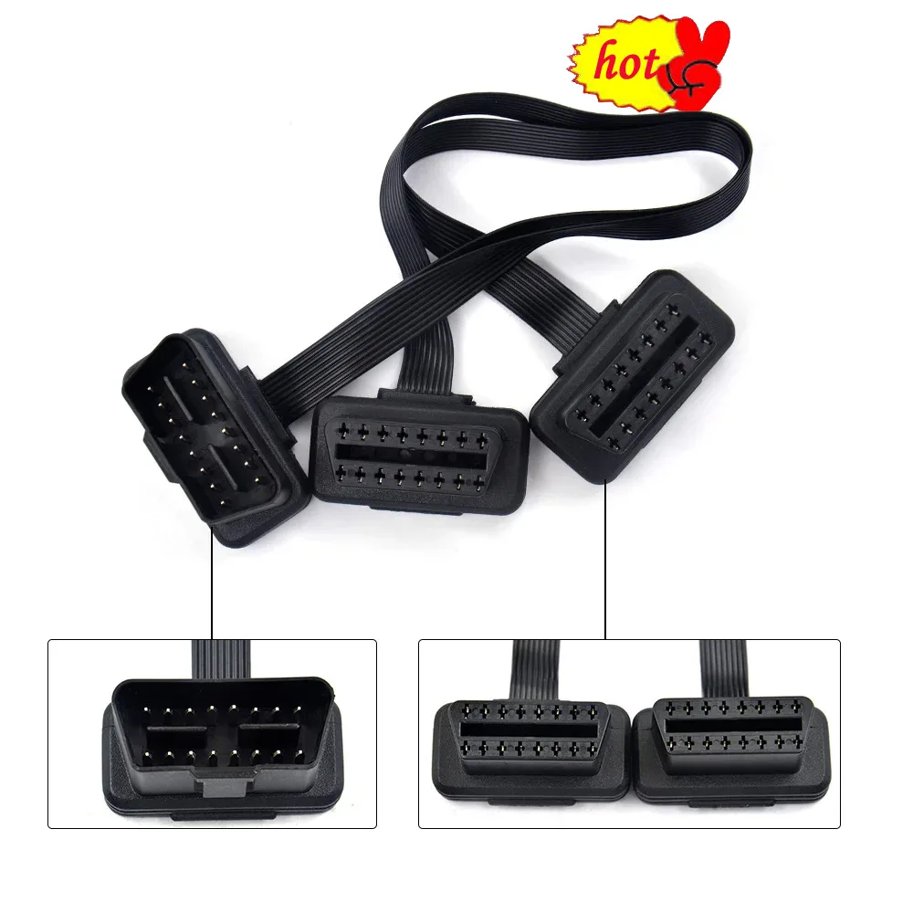 

ELM327 OBD2 Extension Cable 1-2 16 Pin Male To 16 Pin Female Connector OBD2 OBD II Diagnostic Adapter