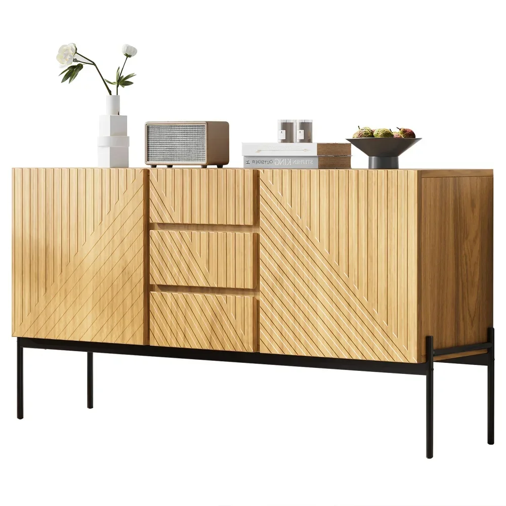 Multifunktionales Sideboard (TV-Schrank/Buffet/Kommode) – Türen + Schubladen, kratzfest, ideal für Wohn-/Esszimmer, einfache Montage – Detail 11