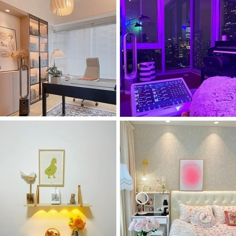 Selling LED Cabinet Light RGB Puck Lights Remote controller Dimmable Under Shelf Kitchen Counter Lighting Decoration Night lamps