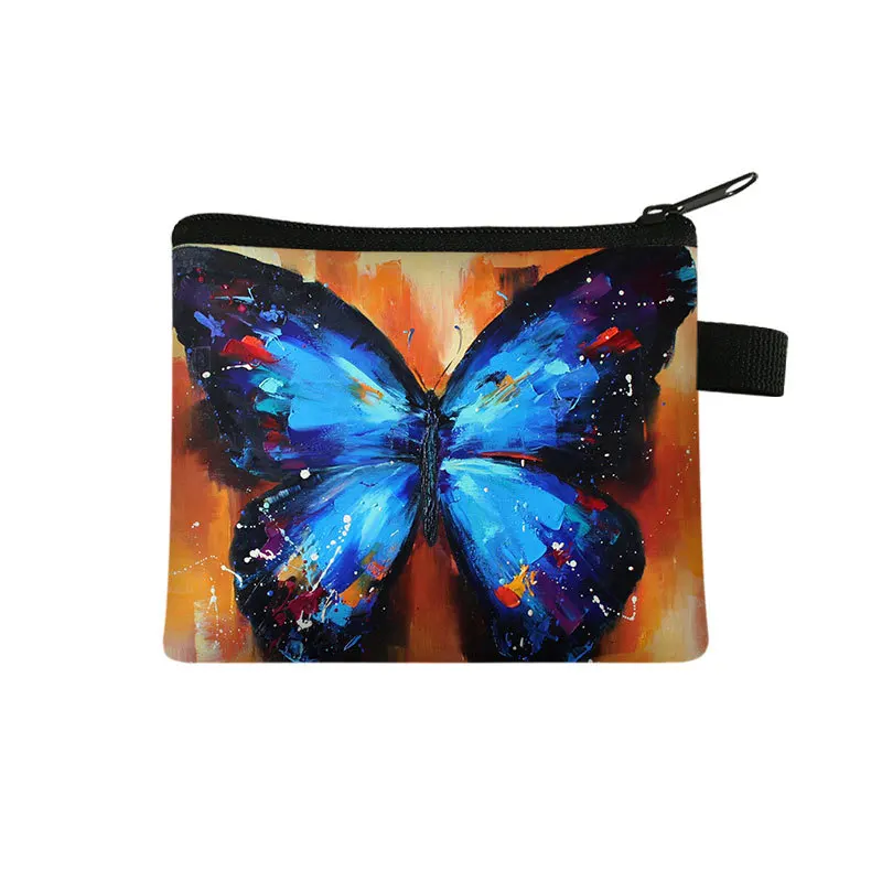 Portafoglio Zero Stampato A Farfalla Borsa Per Carte Portatile Borsa Per Chiavi Portamonete Borsa A Mano Porta Carte Monedero Mujer Carteras Portamone