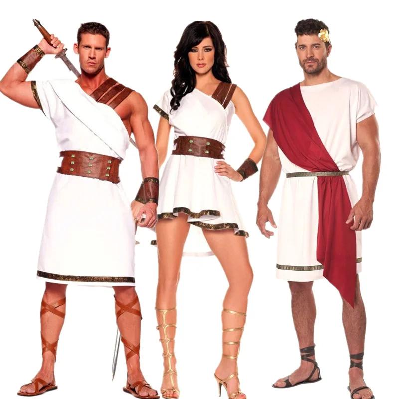 

Women Man Ancient Greek Roman Gladiator Costume Adult Men Halloween Carnival Party Cosplay Roman Solider Fancy Dress