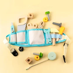 Children Tool Belt Set Montessori Pretend Play Motor Activity Toys Wood Toy Set Construction Role Play Set for Party Toy