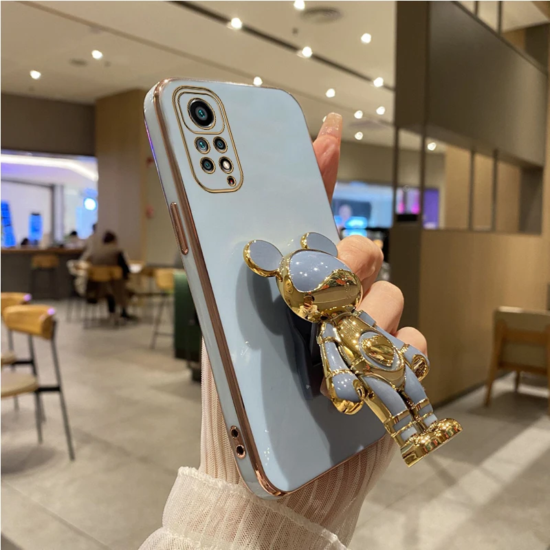 Coque de téléphone plaquée ours mignon, étui pour Xiaomi Redmi Note 11 7 8 10 12 Pro Max 10s 9s 11s 9 9A_voghion.com