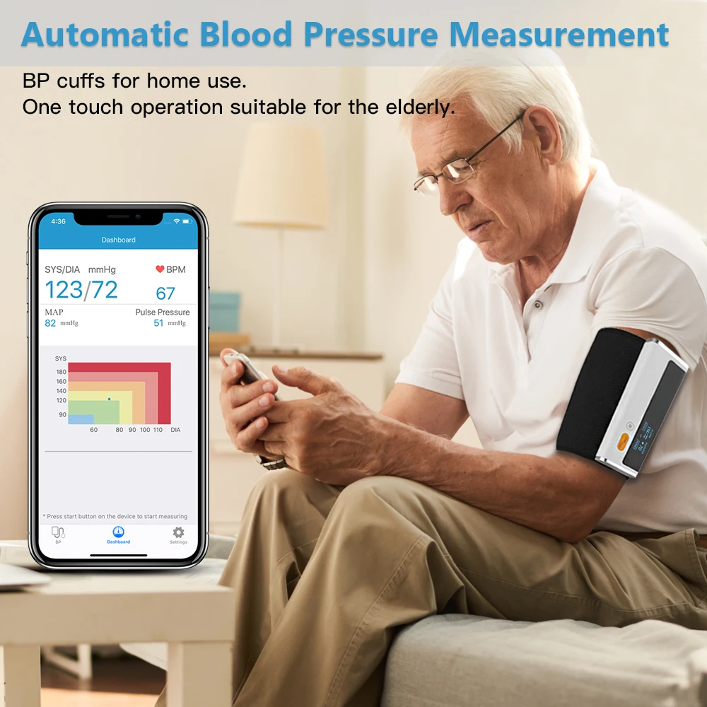 Checkme Bp2a Digital Blood Pressure Monitor Upper Arm With Ios And Android  App Apple Health Arm Digital Sphygmomanometer - Household Health Monitors  Accessories - AliExpress