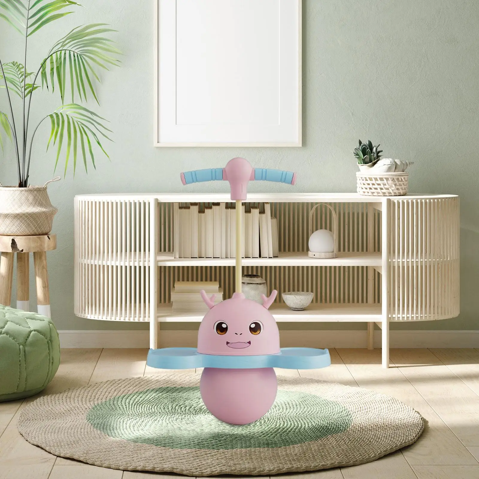 

Pogo Ball with Handle Kids with Pump Balance Board for Exercise Balance Ability Body Training Assistant Outdoor Indoor Boys