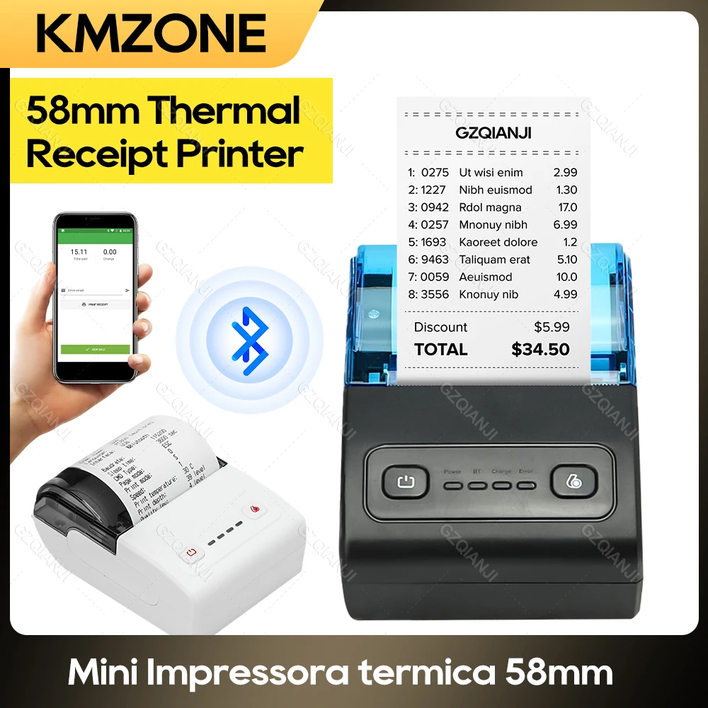 Mini Stampante Bluetooth Da 2 Pollici Wireless Protable 58Mm Stampante Termica Per Ricevute Loyverse Sales Pos System App Gratuita Sii Su Android