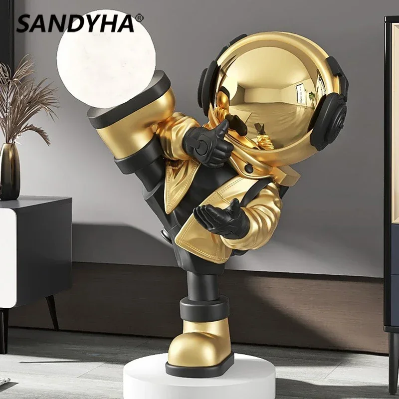 

SANDYHA Nordic Astronaut Living Room Ornament Floor Lamps Spaceman Led Standing Table Light for Bedroom Decor Lighting Fixtures