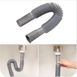 1Pcs Universal Plastic Drain Hose Kitchen Sink Extension Washbasin Drain Hose Pipe for Bathroom Kitchen Home Improvement