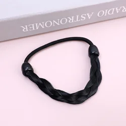 Braided Hair Tie Elastic Set for Women - Multicolor Hair Loop and Ponytail Holder (Black)