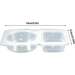 Double Compartment Reusable Snack and Condiment Containers with Lids (5/10 Pack) (10pcs)