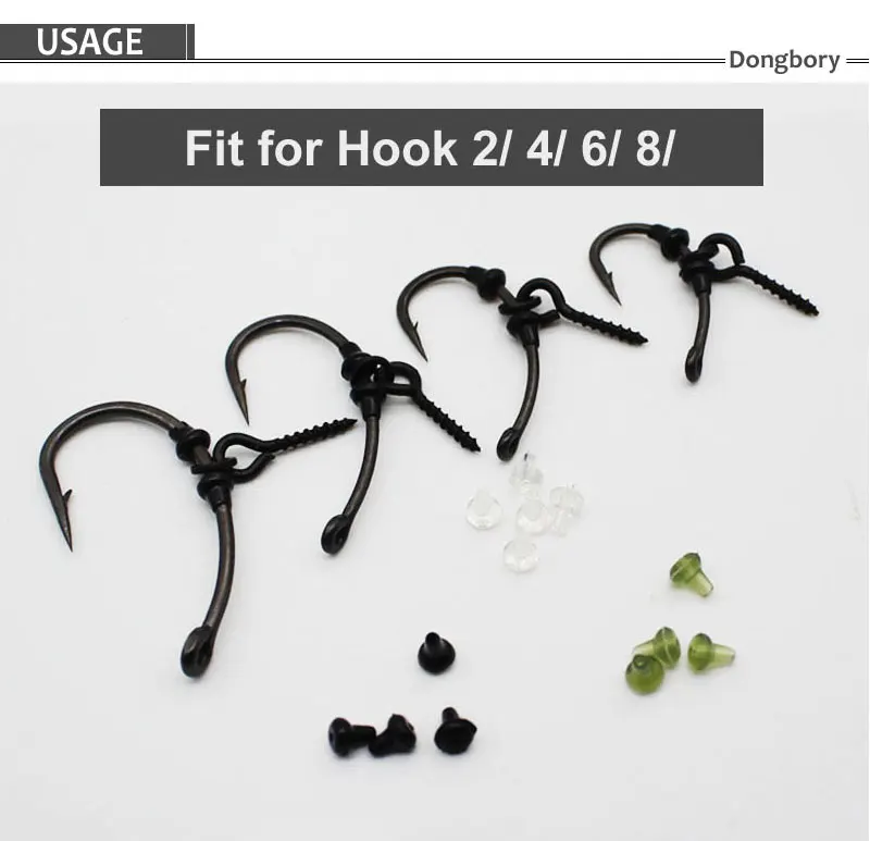 70 Karpfenangeln Zubehör Haken Stop Perlen Haar Rig Köder Schrauben Drehringe Stopper für Karpfen Grob Terminal Tackle Fixateur – Detail 4