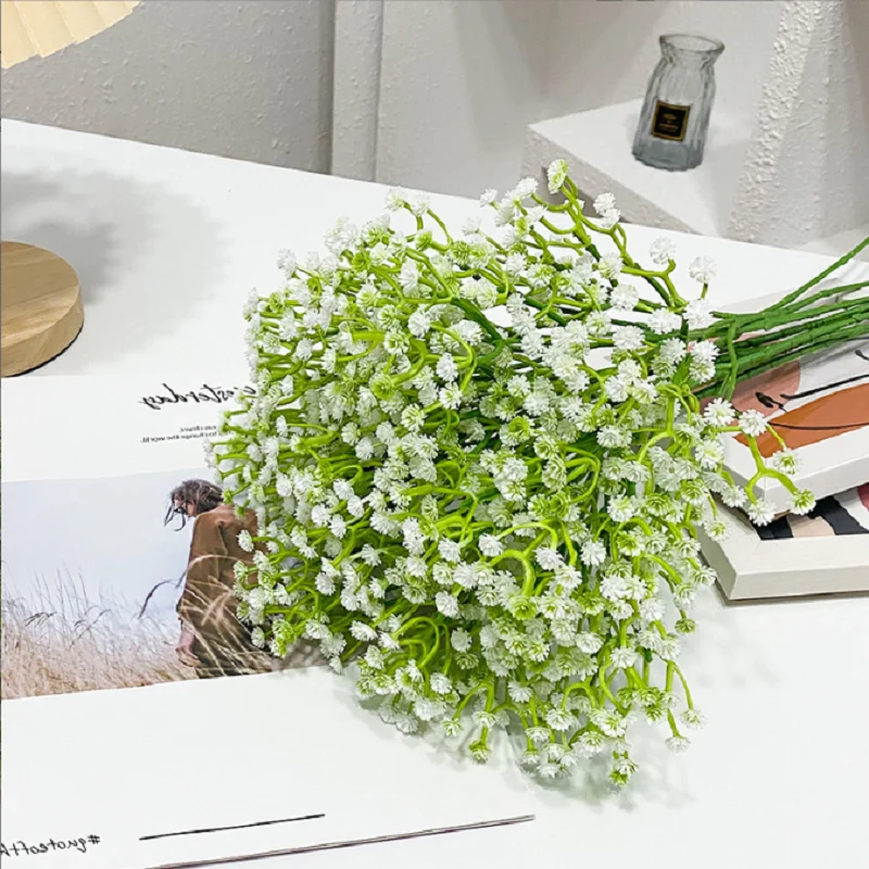 10Pcs 30 Bunches White Babys Breath Flowers Artificial White Fake
