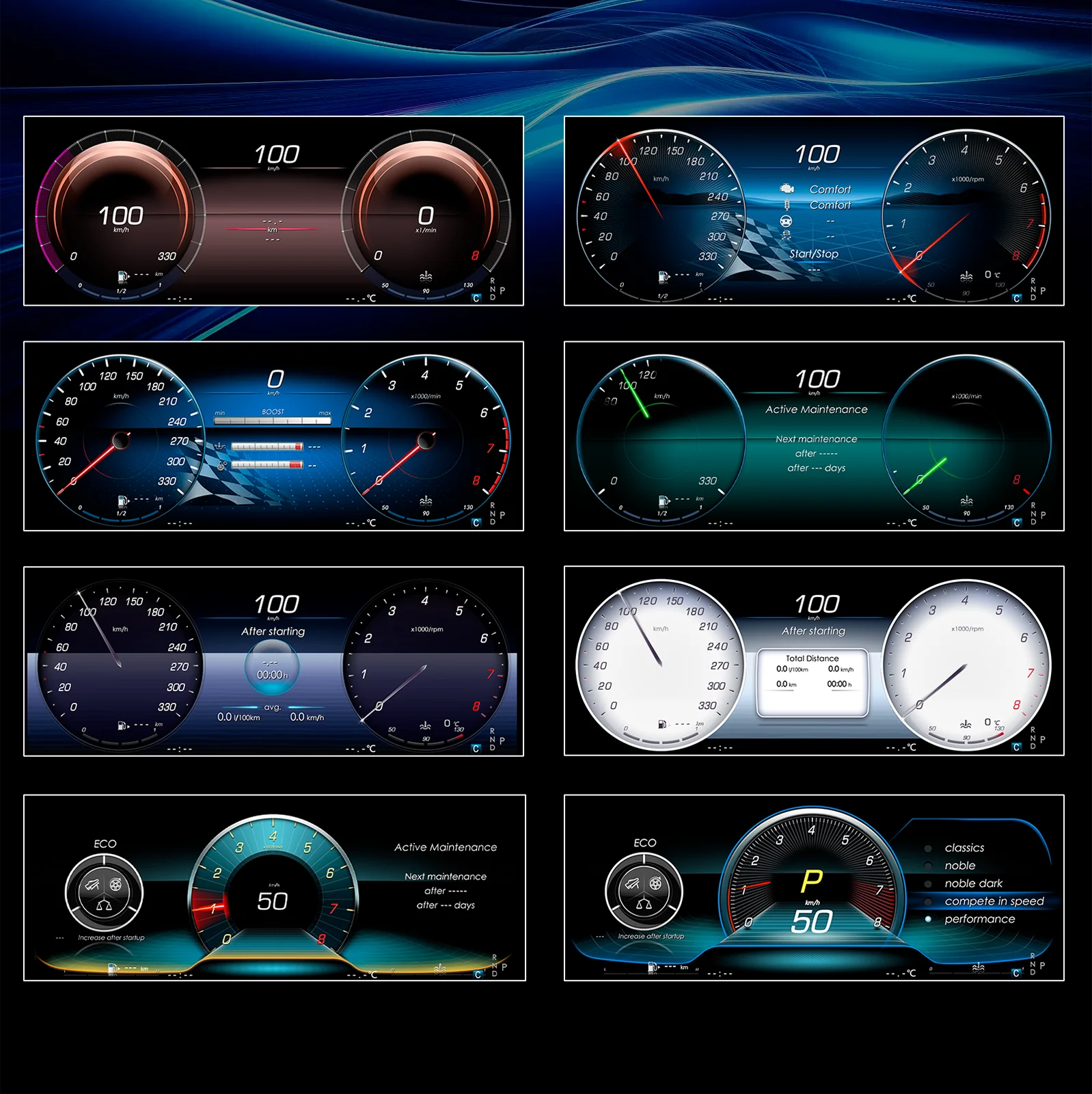 Panel de Instrumentos Digital LCD de 12.3'' para Benz Clase E W212 LHD, Años 2010-2015, Compatible con Carplay, HDMI, Velocímetro LCD, Cabina Virtual 8