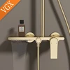 VGX Shower System Set Bathroom Shower Faucet Set 3-way Rainfall Shower Set Shower Mixer Crane with Hand Shower Set Gold Black 2