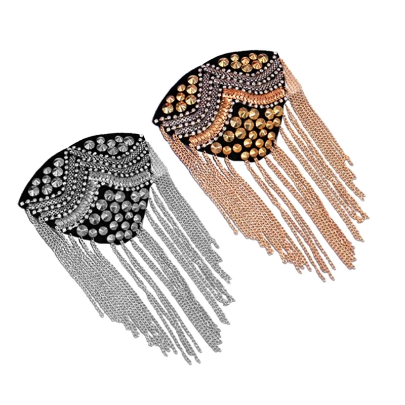 

Long Tassel Vintage Epaulet Handmade Chain Shoulder Brooch Unisex for PartyDecor Dropship