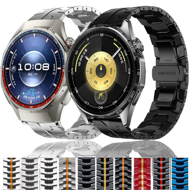 Premium Stainless Steel Watch Band - Elegant Metal Bracelet Strap, 46mm