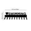 Love Swimming Medal Hanger Rack - 14.5 Inches with 10 Hooks Metal Wall Art Display Organizer for Wall-mounted Medal Decor 2