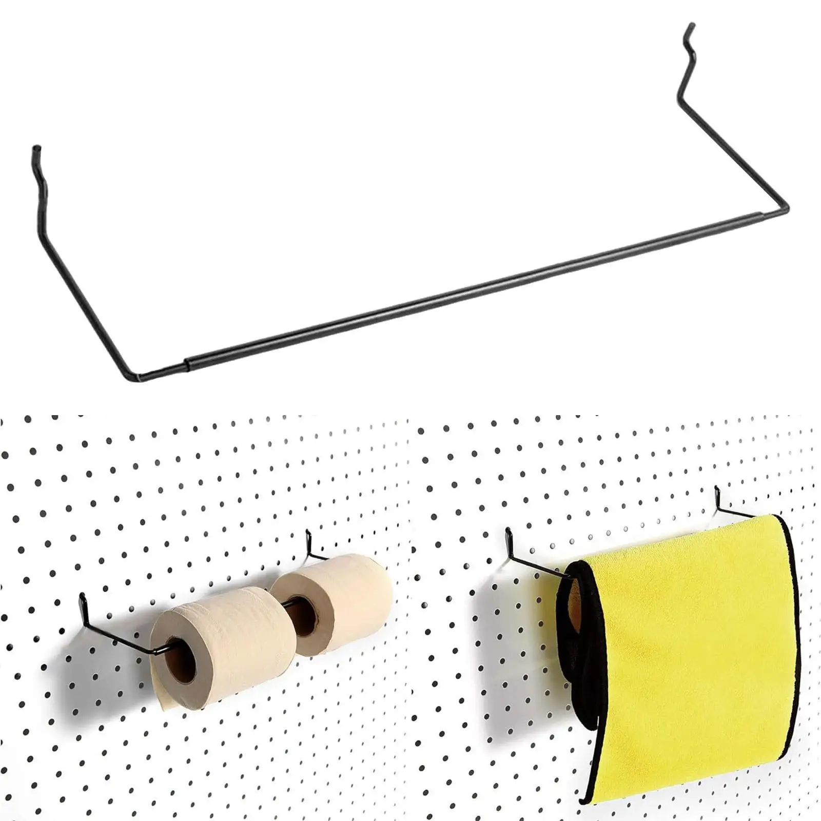 Paper Towel Holder Pegboard Paper Towel Holder Paper Rack Hooks to Any Peg Board Pegboard Organization for Laundry Garage Toilet Kitchen Tool Shed