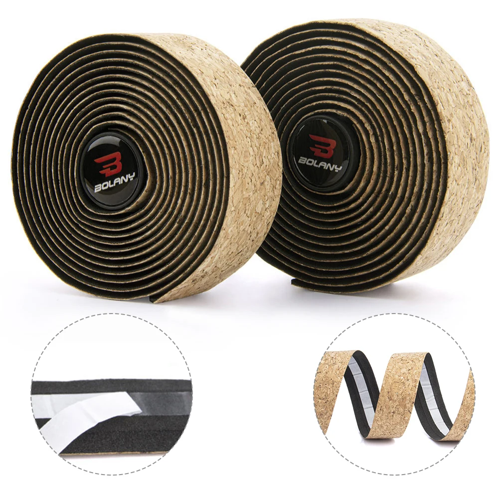 

Non-slip Bicycle Handlebar Tape Tan Brown Road Race Track Drop Bar Bike Strap Shockproof Sweat Absorption Wood Chip Handle Belt