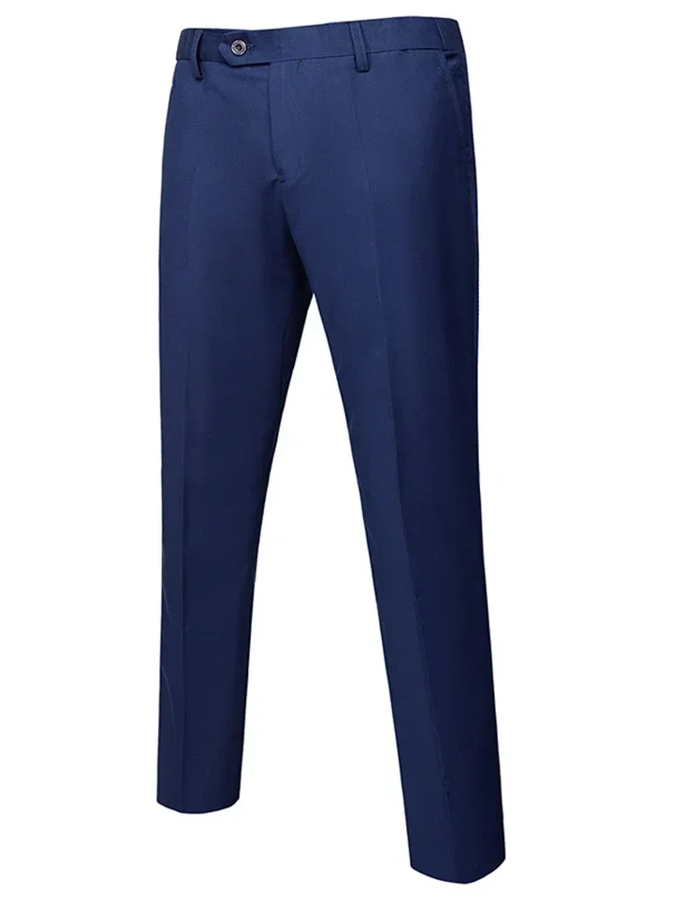 Suit Pants S-6XL Men's Fashion Boutique Solid Color Formal Business Suit Trousers Groom Wedding Dress Men Casual Suit Pants