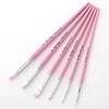 6 Pcs/Set Macaron Wooden Handle Nylon Hair Painting Brushes Watercolor Oil Acrylic Brush Art Pen for School Student Supply 3