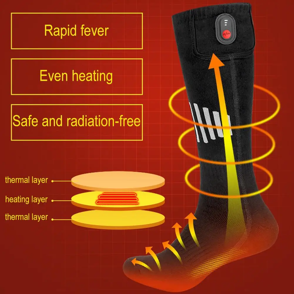 Electric Thermal Socks Adjustable Warm Comfortable Socks Rechargeable Anti-Cold Winter Cycling Fishing Camping Heated Socks