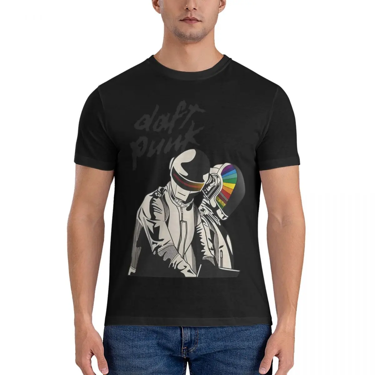 

Cuba T-Shirt for Men Daft Punk Vintage Pure Cotton Tee Shirt Crewneck Short Sleeve T Shirts Birthday Present Clothes