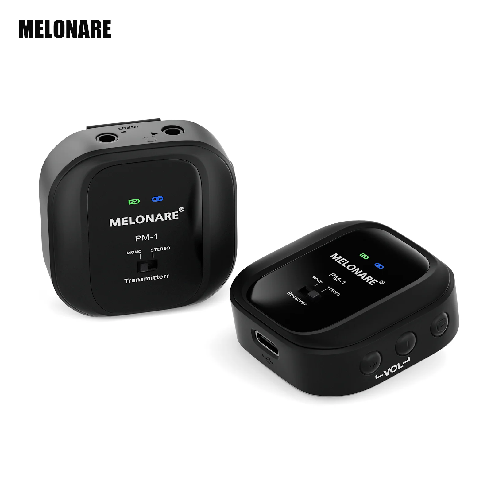 UHF 500MHz Wireless In-Ear Monitor System No Delay, HD Audio,Beltpack Transmitter & Receiver, 10 Channels, Mono/Stereo Select