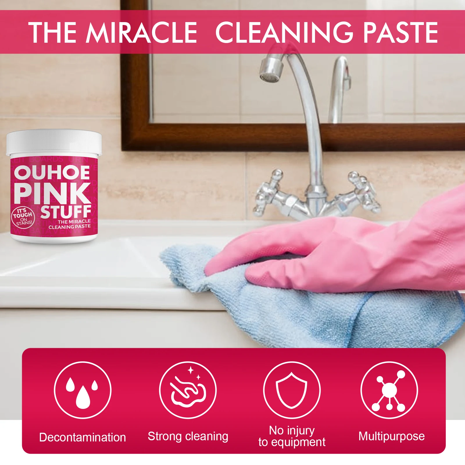 110g Kitchen Cleaner Household Kitchen Cleaning Gadget Cooking Bench Range Hood Cleaning removes heavy oil stains